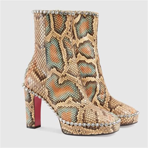 gucci python ankle boots